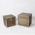 thumbnail image 1 of Set Of 2 Brown Cubic Storage Trunks, 1 of 1