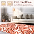 thumbnail image 2 of ODIKA 3'x5' Machine Washable Non-Slip Area Rug, Chic Abstract Floral Design with Rich Orange and Accents High Traffic Rug, Orange, 394459, 2 of 7