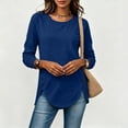 thumbnail image 6 of Zysthvn Pullover Womens Crewneck Sweatshirt Casual Lightweight Fall Solid Sweatshirts for Women Loose Fit Long Sleeve Tops, 6 of 8