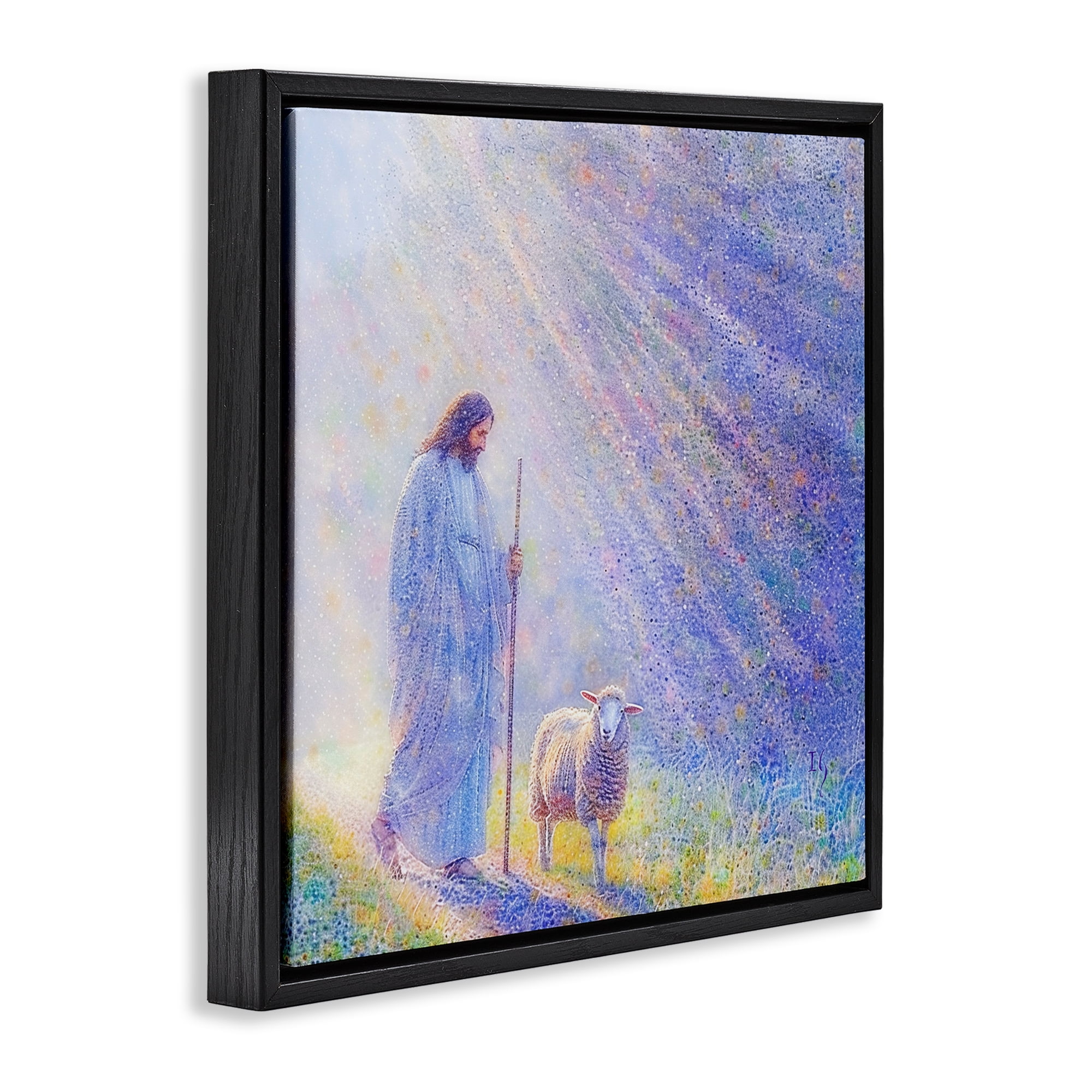 Guiding Light Shepherd Black Framed Floater Canvas Wall Art, design by Ivan Guaderrama