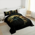 thumbnail image 4 of Manfei Halloween Crow Child Queen Comforter Set, Vintage Clock Bedding Sets, Gothic Horror Animal Reversible Bedding Comforter Set, Super Cozy Room Decor, 3 Pieces, 4 of 9
