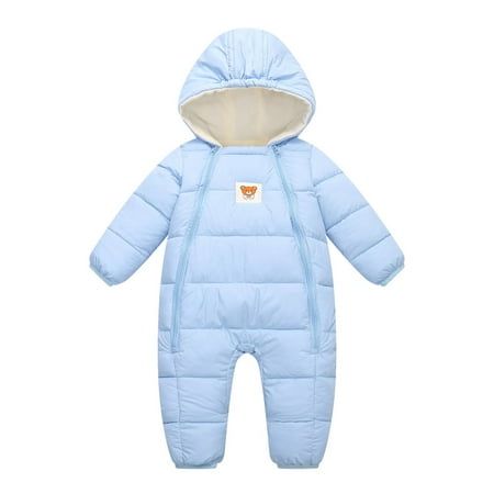 

GYRATEDREAM 0-12 Months Baby Boys Girls Snowsuit Romper Puffer Jacket Infant Fleece Thick Warm Jumpsuit Outwear