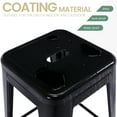 thumbnail image 6 of 24 Inch Metal Bar Stools Set of 4, Stackable Backless Industrial Stools for Indoor Outdoor Kitchen Dining Patio Garden Classroom (Black), 6 of 10