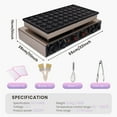 thumbnail image 4 of 110V 50 Holes Pancake Maker, Nonstick Baking Maker, Cupcake Maker Machine, Baking Maker with Precise Temperature Control, Non-Stick Surface Waterproof Switch, 8.2kg, for Home Daily Breakfast, 4 of 9