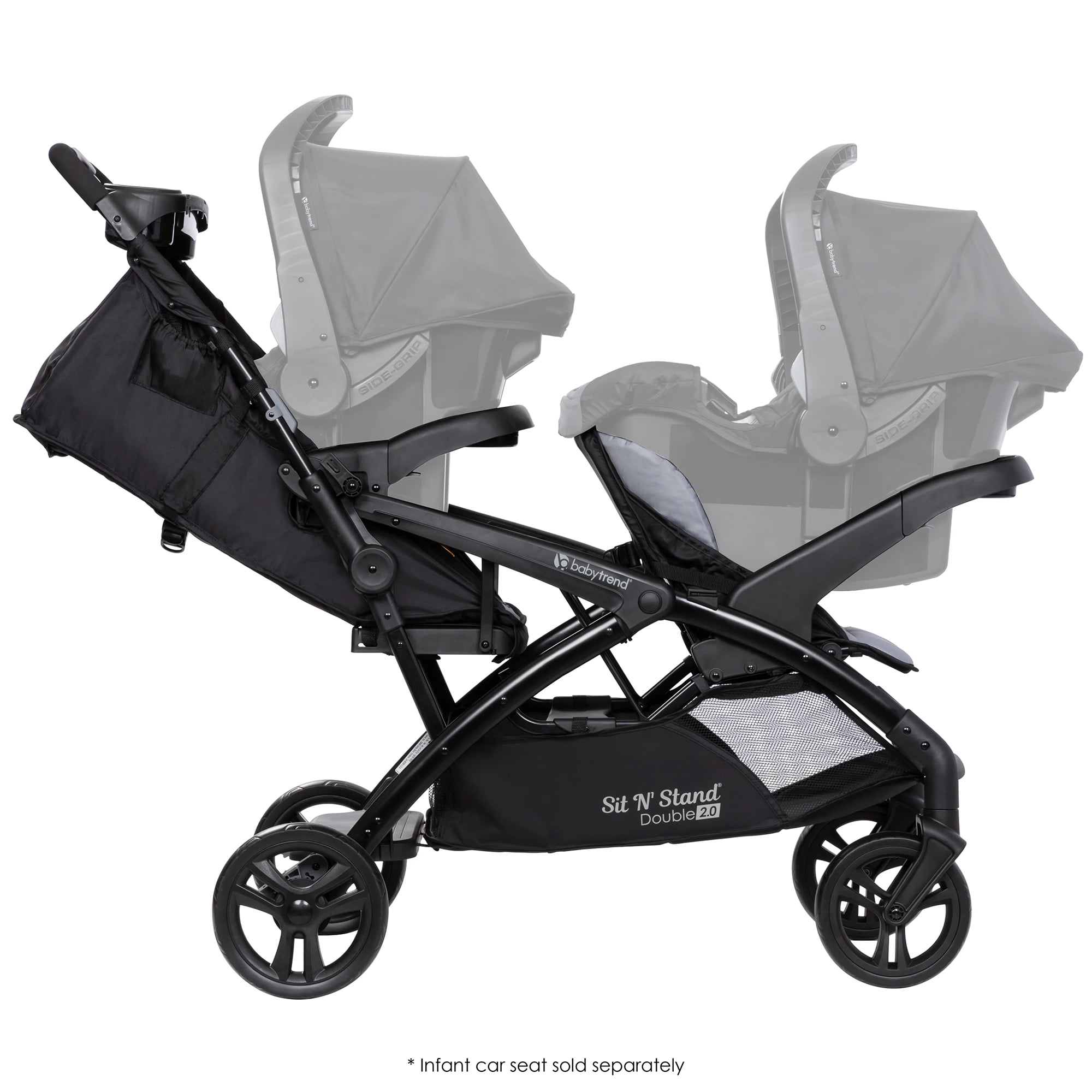 Baby Trend Sit N Stand Double Stroller 2.0 DLX w 5 Point Harness