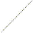 thumbnail image 3 of SZUL Women's Peridot and Natural Diamond Star Link Bracelet in .925 Sterling Silver, 3 of 7