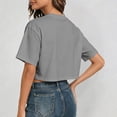 thumbnail image 4 of XIAONU Women Cropped T Shirt Short Sleeve Crew Neck Casual Summer Basic Top, 4 of 7