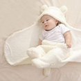 thumbnail image 5 of (Beige) Saco de dormir con capucha, manta polar Plus, mantiene el calor y un edredón polar, adecuado de 0 a 6 meses JM, 5 of 5