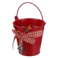 thumbnail image 4 of FELTECHELECTR 1Pc Red Flowerpot Bucket Iron Plant Holder with Handle Practical Decorative Use, 4 of 6
