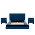 thumbnail image 6 of UBesGoo Full Size Upholstery Low Profile Storage Platform Bed with Two Upholstery Nightstands,Blue, 6 of 9