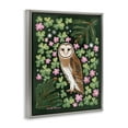 thumbnail image 4 of Stupell Industries Barn Owl & Botanicals Animals Painting Gray Floater Framed Canvas Art Print Wall Art, 25 x 31, 4 of 10