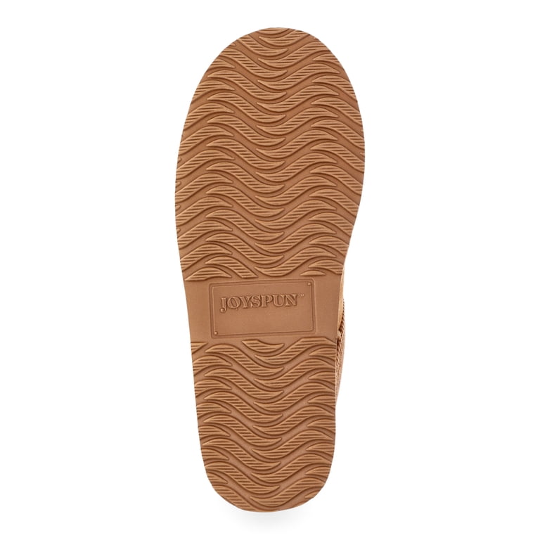 Joyspun Women's Ultra Short Faux Suede Platform Clog Slippers