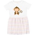 thumbnail image 3 of Inktastic Happy Monkey Girls Toddler Dress, 3 of 5