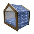 thumbnail image 2 of Winter Pet House, Snowflakes and Silhouettes of Christmas Pine Trees Christmas, Outdoor & Indoor Portable Dog Kennel with Pillow and Cover, 5 Sizes, Violet Blue Pale Blue, by Ambesonne, 2 of 5