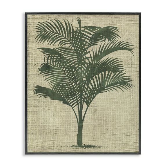 Stupell Industries Vintage Palm Plant Plants & Flowers Painting Black Framed Art Print Wall Art, 11 x 14