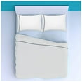 thumbnail image 2 of 400TC White Sateen Solid Cotton Single Embroidery Navy Border Cal - King Sheet Set, 2 of 3