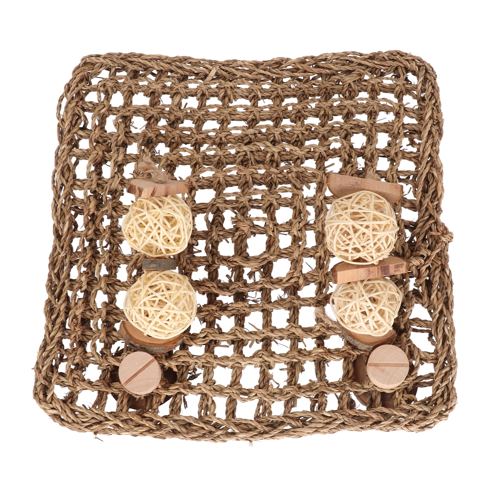 LAZIOEGR Natural Seagrass Pet Mat 13 inches / 33 cm Woven Teeth Grinding Chew Toy Activity Play Board Cage Protector for Rabbits Guinea Pigs Chinchillas Bunnies Small Animals