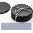 thumbnail image 4 of Set of 10 Natural Slate Round Coasters, Insulated, Black Stone Coasters for Coffee Table, Kitchen, Bar, 4 of 4