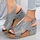 thumbnail image 2 of Amzcrzy Zapatos de mujer,Zapatos de mujer,Zapatillas de mujer, Zapatos de tacón bajo para mujer, suela gruesa, estilo retro, con boca de pez y sandalias con lentejuelas Sandalias Mujer Zapatillas De, 2 of 4