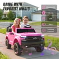 thumbnail image 5 of 24V 2 Seater Ride on Car for Kids, Licensed Chevrolet Silverado Ride on Toys Truck with Remote Control, Bluetooth, LED Lights, Kids Cars Electric Vehicles for Boys Girls Ages 3-8 Gifts, Pink, 5 of 10