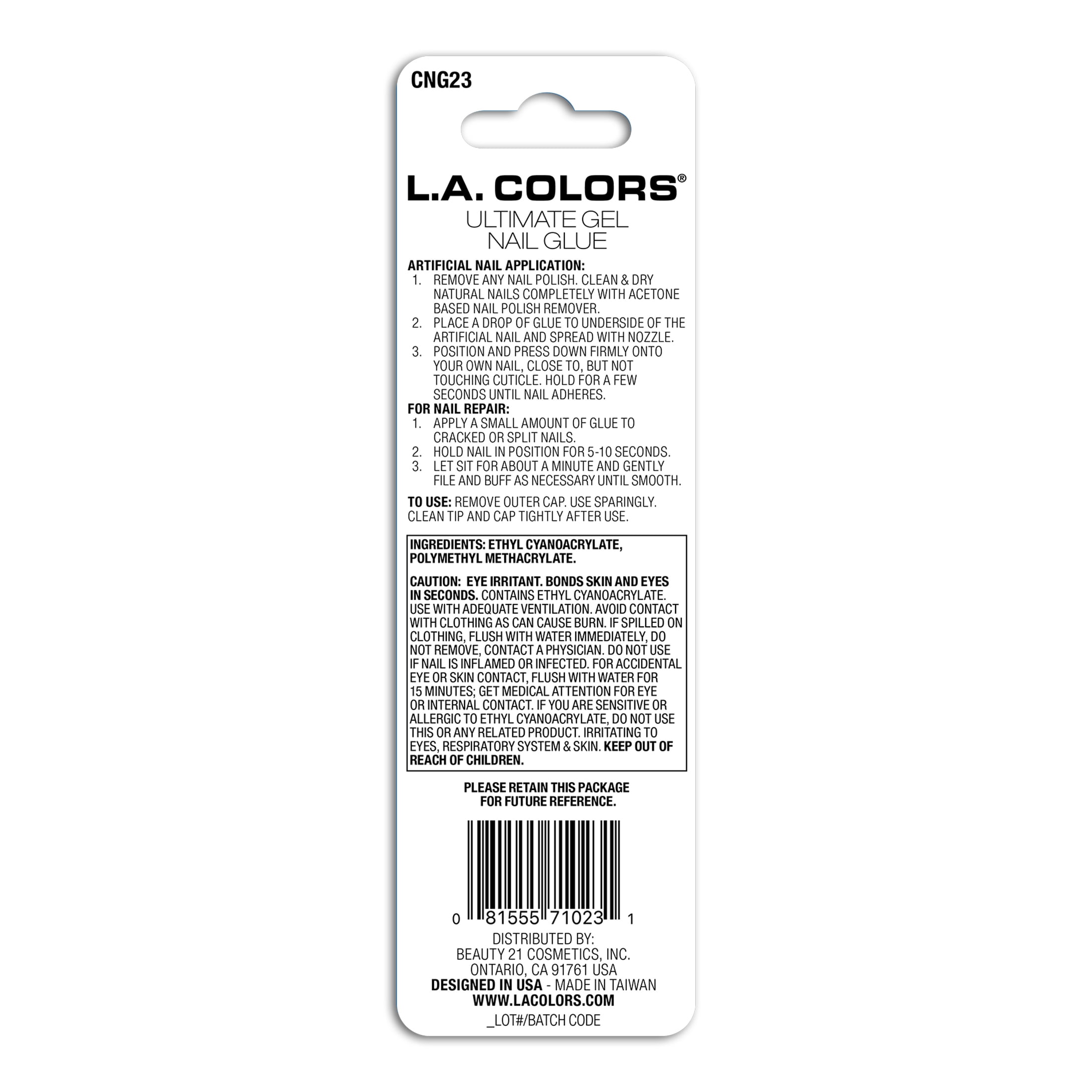 (6 pack) L.A. COLORS Ultimate Nail Glue, Gel, Clear, 0.1 fl oz
