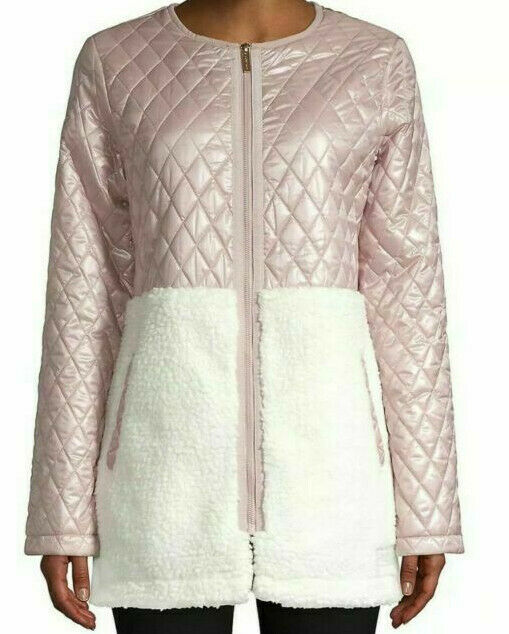 performance faux fur quilted walker jacket