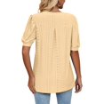 thumbnail image 3 of Camisas de mujer Casual con cuello en V Camisetas Puff Manga corta Verano Tops Túnica Blusas S-XXLYellowMedium esquí esquí Gafas de esquí, 3 of 4