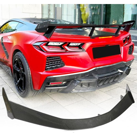 Carbon Fiber Rear Trunk Spoiler Compatible With Chevrolet Corvette C8 2020-2023 Rear Highkick Spoiler Wing