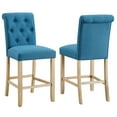 thumbnail image 5 of Roundhill Siena Counter Height Button Tufted Back Solid Wood Stools, Set of 2, Blue, 5 of 5