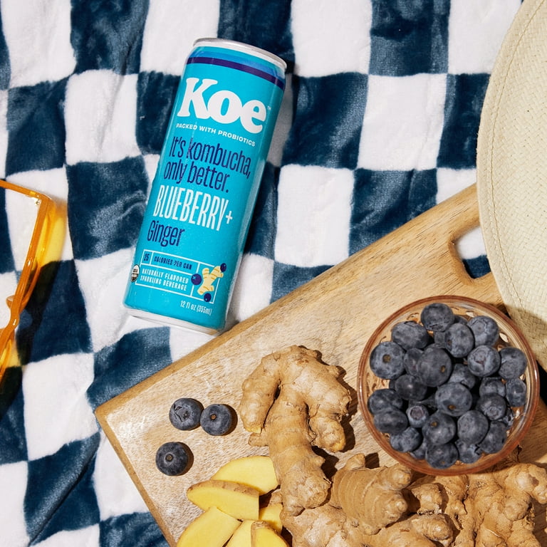 USDA Organic Koe Blueberry Ginger Kombucha - Probiotic Sparkling