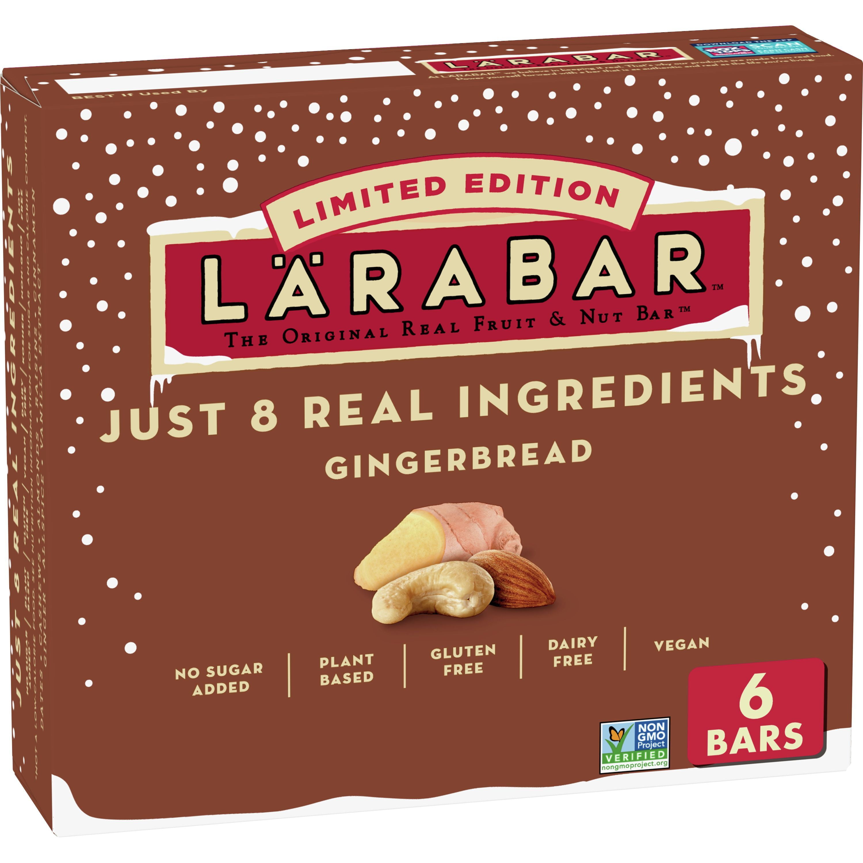 Larabar Gluten Free Bar, Gingerbread, Vegan, 6 Bars