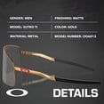 thumbnail image 2 of Oakley OO6013 Sutro TI Rectangle Shaped Non-Polarized Sunglasses for Men - Includes Official Eyewear Kit - Matte Gold Frame with Prizm Black Lens, 2 of 6