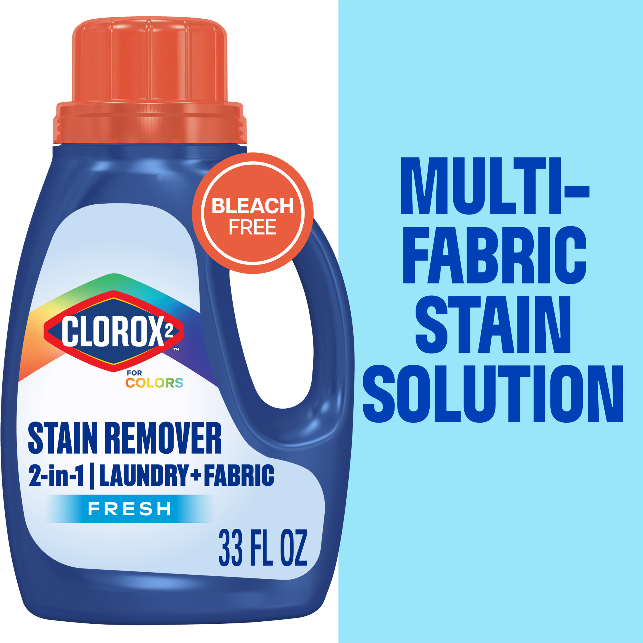 Clorox 2 For Colors Stain Remover, Bleach Free, 33 fl oz photo 1