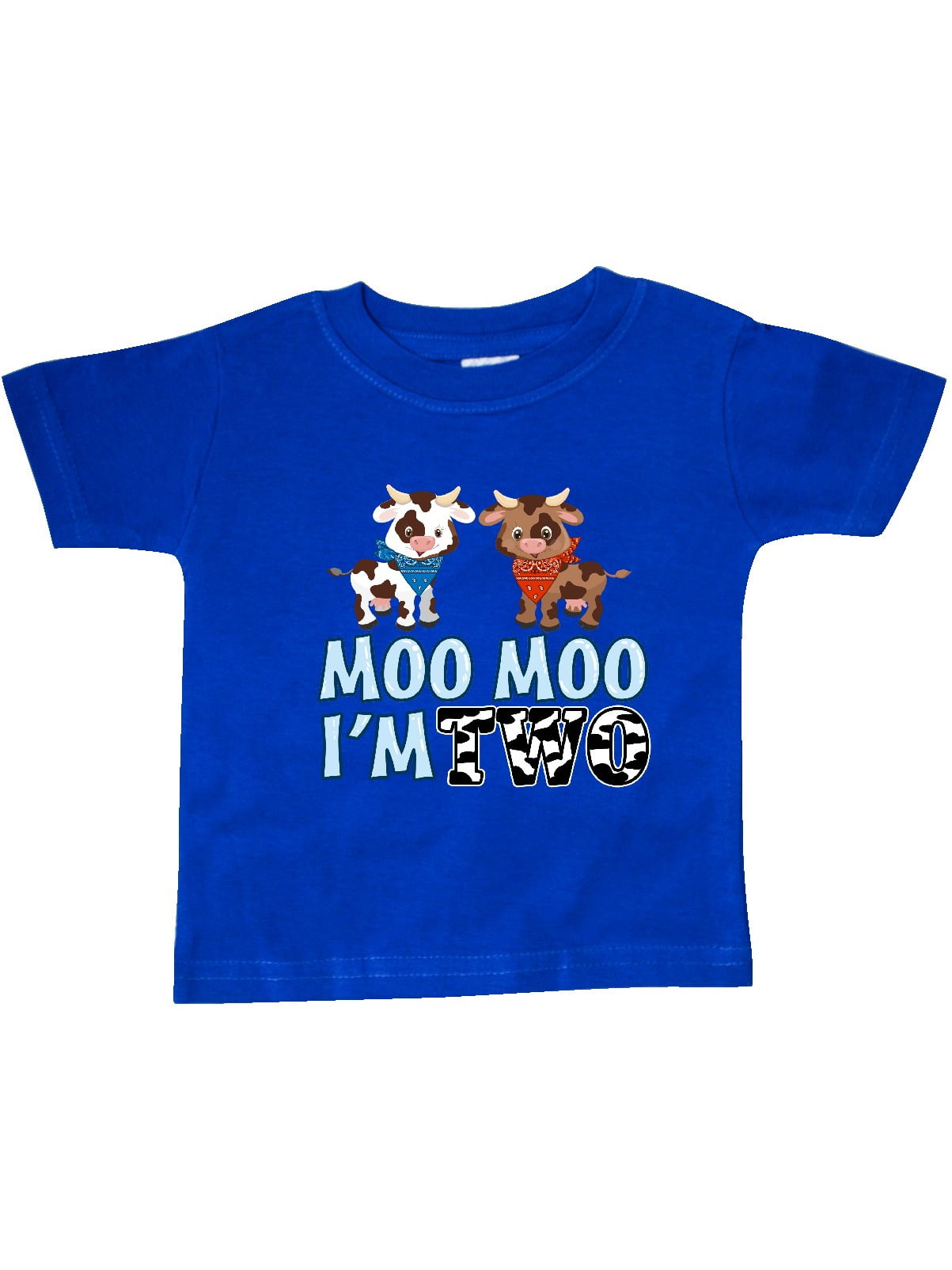 Moo Moo I'm 2 with Cute Holstein Cows Baby T-Shirt - Walmart.com ...