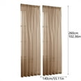 thumbnail image 2 of Semi Sheer Window Curtains Solid Color Light Filtering Polyester Drapes for Living Room Bedroom Rod Pocket Design Elegant Home, 2 of 7