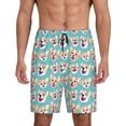 thumbnail image 2 of Daiia Cute Corgi Head Mens Woven Stretch Pajama Short,Short Pajama Pants-XX-Large, 2 of 9
