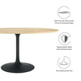 thumbnail image 6 of Modway Lippa 60" Oval Wood Grain Dining Table in Black Natural, 6 of 8
