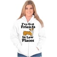 thumbnail image 4 of Ive Got Friends Low Places Cute Corgi Unisex Fleece Graphic Zip Up Hoodie Brisco Brands 2X, 4 of 5