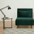 thumbnail image 3 of Leejay Velvet Green Foldable Convertible Sofa Bed with Removable Pillow and Legs, 3 of 5