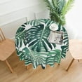 thumbnail image 2 of Tropical Monstera Palm Leaf Round Tablecloth Waterproof Fabric Table Cover Washable 60” Table Cloth for Kitchen Dining Room Party Picnic, 2 of 6