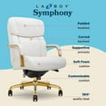 thumbnail image 3 of La-Z-Boy Symphony Executive Office Chair Bonded Leather White and Gold, 3 of 8