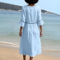 thumbnail image 6 of HAJWOH Dresses for Women 2026 Cotton Linen Summer Dresses Half Sleeve Beach Boho Eyelet Lace Trim Flowy Maxi Sundresses, 6 of 6