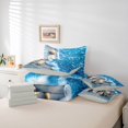 thumbnail image 6 of Manfei Cute Seashell 7pcs Queen Bedding,Calm Sea Waves Bedding Comforter Set Queen,Light Gray Reversible, 6 of 8