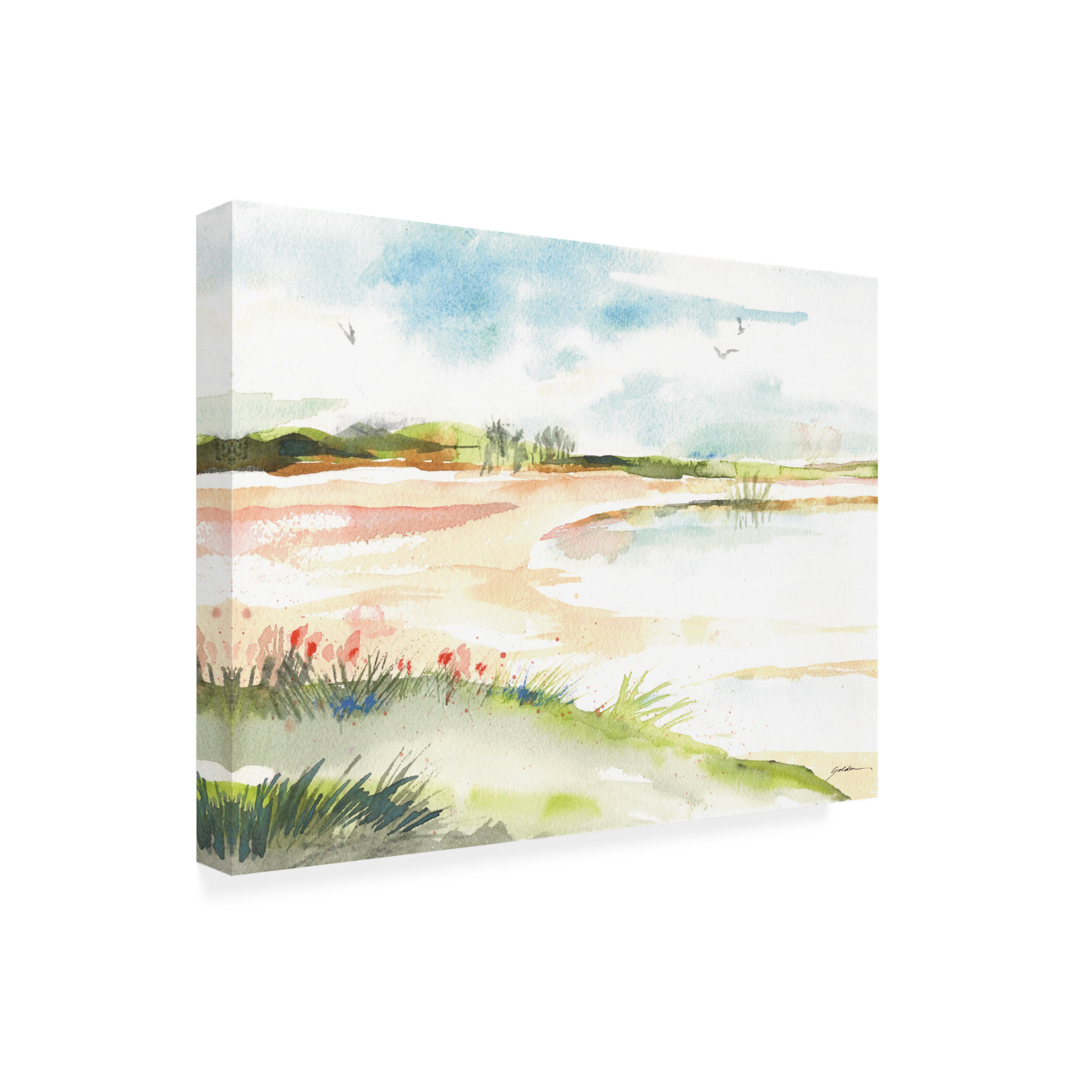 Canvas Wall Art - Sheila Golden 'Blues Skies' Wall Art for Living Room, Bedroom, or Office Décor by Trademark Fine Art - 19 x 14 Inches