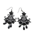 thumbnail image 2 of Pendientes colgantes de encaje negro Zulema Floral Acrílico, 2 of 6
