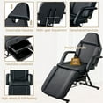 thumbnail image 5 of Massage Salon Tattoo Chair with Two Trays Esthetician Bed with Hydraulic Stool, Multi-Purpose 3-Section Facial Bed Table with Adjustable Bed, Beauty Barber Spa Beauty Equipment, Black, 5 of 7