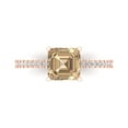 thumbnail image 2 of 2.7ct asscher cut yellow moissanite 14k rose gold Bridal Wedding Engagement Promise Anniversary Ring for Women size 4.25, 2 of 7