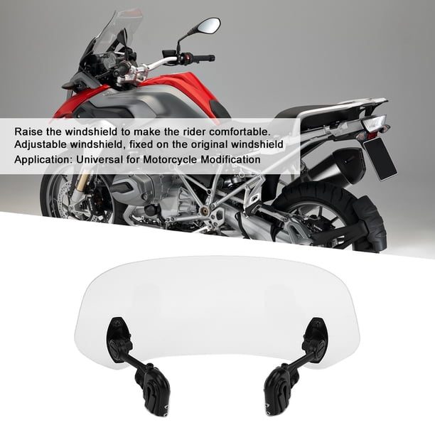 Extensión del parabrisas extensión del parabrisas de la motocicleta Aumento del parabrisas Deflector de aire ajustable para lluvia y viento Pantalla de alerón adicional Anggrek Otros