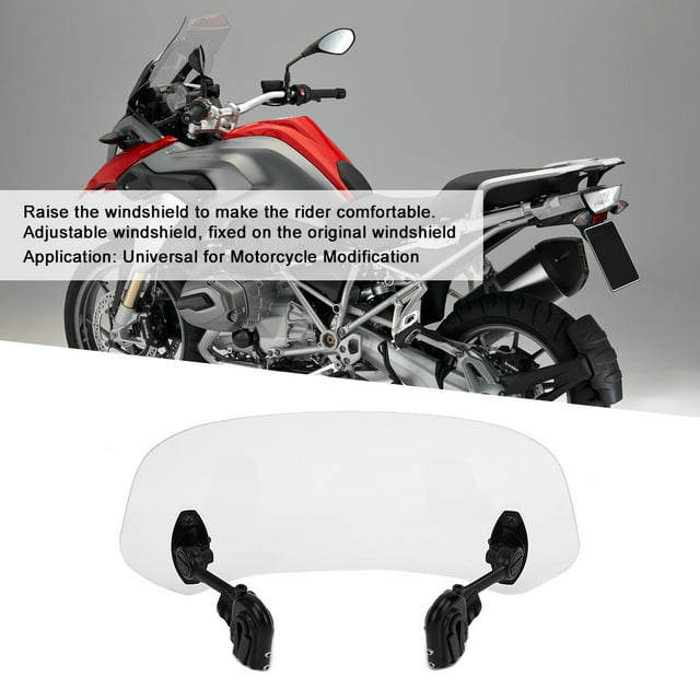 Extensión del parabrisas extensión del parabrisas de la motocicleta Aumento del parabrisas Deflector de aire ajustable para lluvia y viento Pantalla de alerón adicional ANGGREK Otros