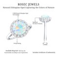 thumbnail image 5 of Real Ethiopian Opal Engagement Ring with Diamond Halo - Classic Round Opal Ring - 2 Carat - AAA Quality, 18K White Gold, US 4.50, 5 of 9